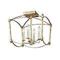 Lampadario Industrial Nordico Thayer Acciaio Doratura Anticata Grande 4 Luci E14 QN-THAYER-SF-ADB