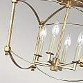 Lampadario Industrial Nordico Thayer Acciaio Doratura Anticata Grande 4 Luci E14 QN-THAYER-SF-ADB