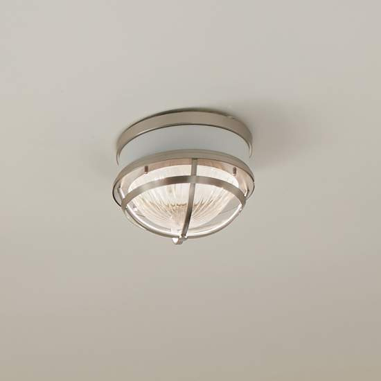 Plafoniera Contemporanea Tollis Acciaio Nichel Spazzolato Bianco 2 Luci E27 QN-TOLLIS-F-BN