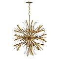Lampadario Industrial Nordico Vida Acciaio Oro Brunito Grande 13 Luci E14 QN-VIDA-13P-L