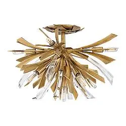 Lampada a Soffitto Industrial Nordico Vida Acciaio Oro Brunito 9 Luci E14