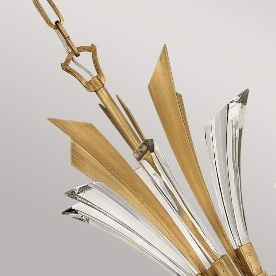 Lampadario Industrial Nordico Vida Acciaio Oro Brunito 6 Luci E14 QN-VIDA6