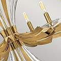 Lampadario Industrial Nordico Vida Acciaio Oro Brunito 6 Luci E14 QN-VIDA6