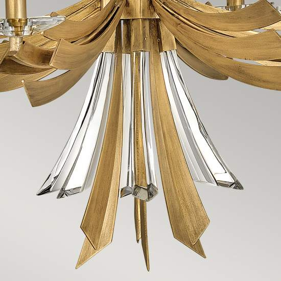 Lampadario Industrial Nordico Vida Acciaio Oro Brunito 6 Luci E14 QN-VIDA6