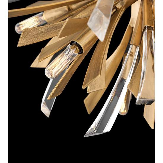 Lampadario Industrial Nordico Vida Acciaio Oro Brunito Piccolo 13 Luci E14 QN-VIDA-13P-S