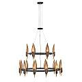 Lampadario Contemporaneo Willow Acciaio Nero Carbone Oro Deluxe Oro 18 Luci E14 QN-WILLOW18-CBK
