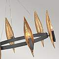 Lampadario Contemporaneo Willow Acciaio Nero Carbone Oro Deluxe Oro 6 Luci E14 QN-WILLOW6-CBK