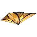 Plafoniera Tiffany Asheville Metallo Bronzo Valiant 2 Luci E27 QZ-ASHEVILLE-F
