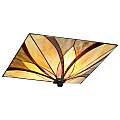 Plafoniera Tiffany Asheville Metallo Bronzo Valiant 2 Luci E27 QZ-ASHEVILLE-F