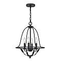 Lampadario Industrial Nordico Bradbury Acciaio Grigio Cenere 4 Luci E14 QZ-BRADBURY-4P-GK