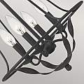 Lampadario Industrial Nordico Bradbury Acciaio Grigio Cenere 4 Luci E14 QZ-BRADBURY-4P-GK