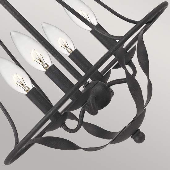 Lampadario Industrial Nordico Bradbury Acciaio Grigio Cenere 4 Luci E14 QZ-BRADBURY-4P-GK