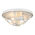 Plafoniera Industrial Nordica Bradbury Acciaio Bianco Antico 2 Luci E14 QZ-BRADBURY-F-AWH
