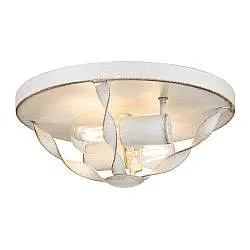 Plafoniera Industrial Nordica Bradbury Acciaio Bianco Antico 2 Luci E14