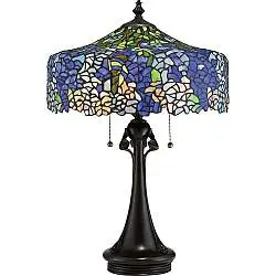 Lampada Da Scrivania Tiffany Coba Light Acciaio Bronzo Vintage 3 Luci E27