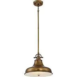 Sospensione Industrial Nordica Emery Metallo Ottone Anticato 1 Luce E27