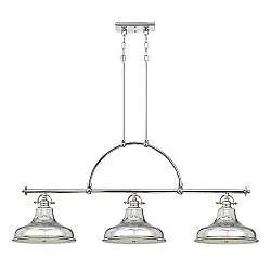 Lampadario Industrial Nordico Emery Metallo Argento Imperiale 3 Luci E27