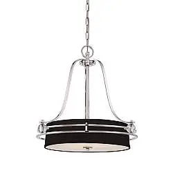 Lampadario Contemporaneo Uptown Gotham Metallo Argento Imperiale 4 Luci E27