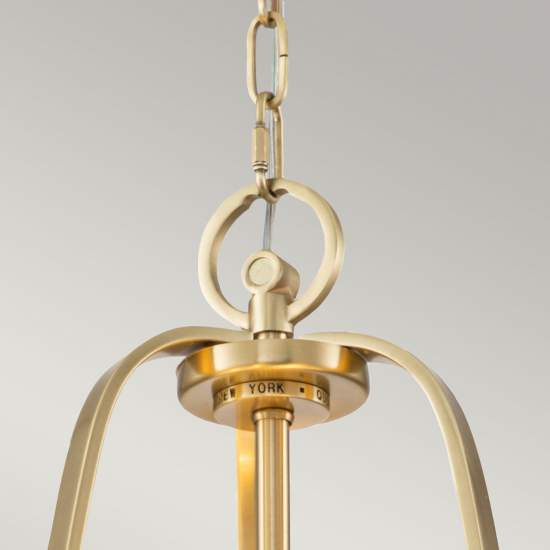 Lampadario Contemporaneo Gotham Metallo Ottone Spazzolato 4 Luci E27 QZ-GOTHAM-P-BB