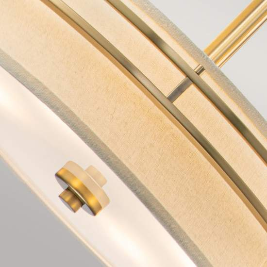 Lampadario Contemporaneo Gotham Metallo Ottone Spazzolato 4 Luci E27 QZ-GOTHAM-P-BB