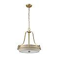 Lampadario Contemporaneo Gotham Metallo Ottone Spazzolato 4 Luci E27 QZ-GOTHAM-P-BB