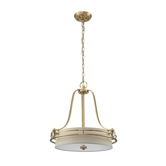 Lampadario Contemporaneo Gotham Metallo Ottone Spazzolato 4 Luci E27 QZ-GOTHAM-P-BB
