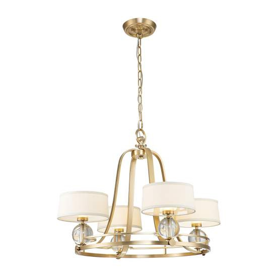 Lampadario Contemporaneo Gotham Metallo Ottone Spazzolato 4 Luci G9 Led 3.5W QZ-GOTHAM4-BB