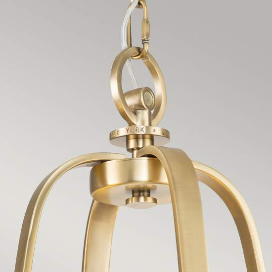 Lampadario Contemporaneo Gotham Metallo Ottone Spazzolato 4 Luci G9 Led 3.5W QZ-GOTHAM4-BB