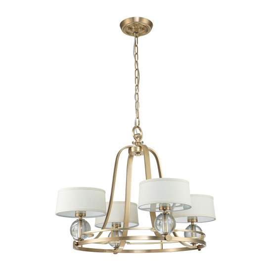 Lampadario Contemporaneo Gotham Metallo Ottone Spazzolato 4 Luci G9 Led 3.5W QZ-GOTHAM4-BB
