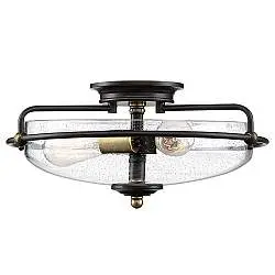 Plafoniera Industrial Nordica Griffin Acciaio Bronzo Ottone 3 Luci E27