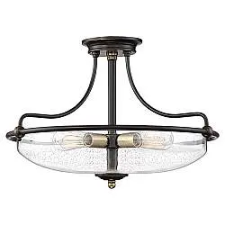 Lampada a Soffitto 3 Luci Kalf In Acciaio Bianco A Bracci E Sfere In Vetro Opalino E Oro