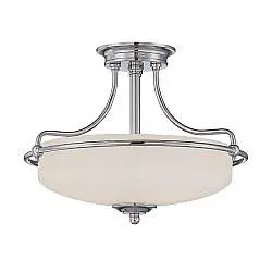 Lampada A Soffitto Contemporanea Griffin Metallo Nichel Antico 3 Luci E27