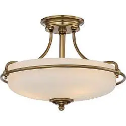 Lampada A Soffitto Contemporanea Griffin Metallo Ottone Anticato 3 Luci E27