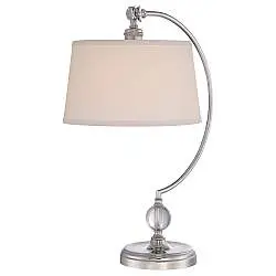 Lampada Da Scrivania Contemporanea Jenkins Metallo Nichel Lucido 1 Luce E27