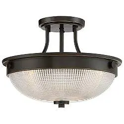 Lampada A Soffitto Contemporanea Mantle Vetro Bronzo Palladiano 2 Luci E27