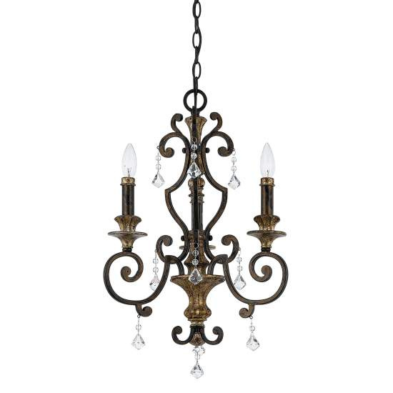 Lampadario Classico Marquette Acciaio Bronzo Heirloom 3 Luci E14 QZ-MARQUETTE3