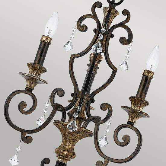Lampadario Classico Marquette Acciaio Bronzo Heirloom 3 Luci E14 QZ-MARQUETTE3
