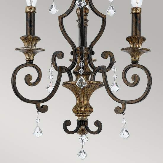 Lampadario Classico Marquette Acciaio Bronzo Heirloom 3 Luci E14 QZ-MARQUETTE3