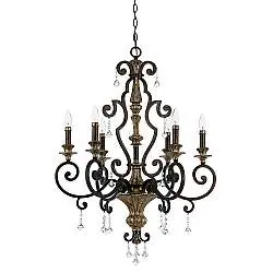 Lampadario Classico Marquette In Acciaio Bronzo Heirloom 6 Luci E14