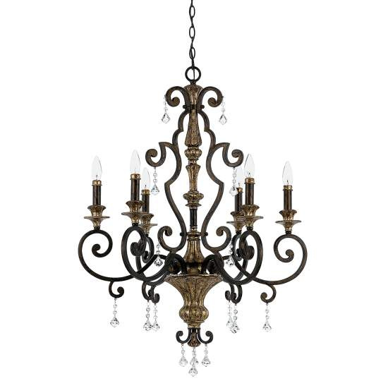 Lampadario Classico Marquette In Acciaio Bronzo Heirloom 6 Luci E14 QZ-MARQUETTE6-A