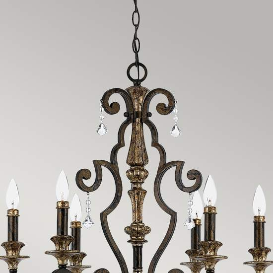 Lampadario Classico Marquette In Acciaio Bronzo Heirloom 6 Luci E14 QZ-MARQUETTE6-A