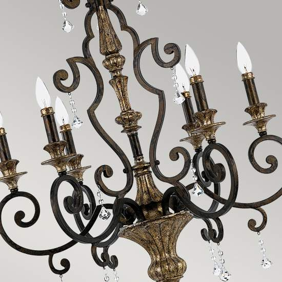 Lampadario Classico Marquette In Acciaio Bronzo Heirloom 6 Luci E14 QZ-MARQUETTE6-A