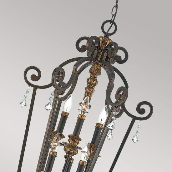 Lampadario Classico Marquette Acciaio Bronzo Heirloom 6 Luci E14 QZ-MARQUETTE6-B