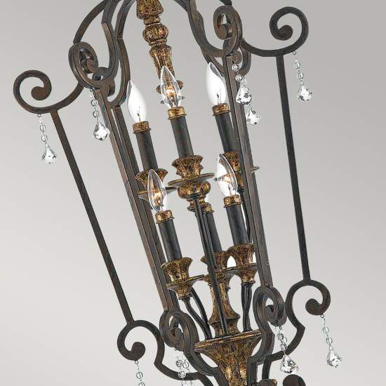 Lampadario Classico Marquette Acciaio Bronzo Heirloom 6 Luci E14 QZ-MARQUETTE6-B