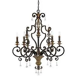 Lampadario Classico Marquette Acciaio Bronzo Heirloom 9 Luci E14
