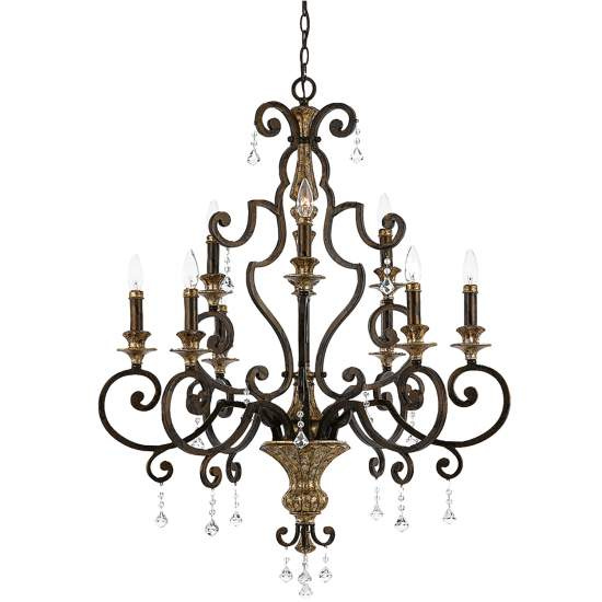 Lampadario Classico Marquette Acciaio Bronzo Heirloom 9 Luci E14 QZ-MARQUETTE9