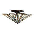 Plafoniera Tiffany Maybeck Acciaio Bronzo Valiant 2 Luci E27 QZ-MAYBECK-F