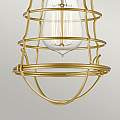 Plafoniera Industrial Nordica Mixon Acciaio Ottone Spazzolato 1 Luce E27 QZ-MIXON-SF-BB