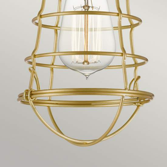 Plafoniera Industrial Nordica Mixon Acciaio Ottone Spazzolato 1 Luce E27 QZ-MIXON-SF-BB