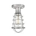 Plafoniera Industrial Nordica Mixon Acciaio Nichel Spazzolato 1 Luce E27 QZ-MIXON-SF-BN